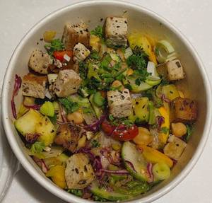 Sauteed Tofu With Proteins Salad