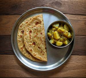 2 Paratha With Alu Jeera Sabji (250Ml)