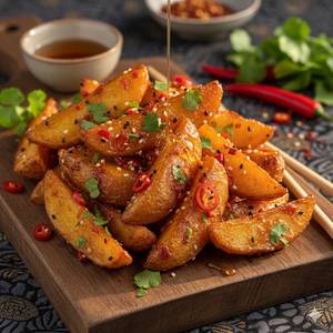 Honey chilli potato