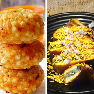 Sabudana Wada (2pc) + Bread Pakoda