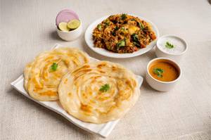 Kerala Parotta [2 Pieces] With Egg Chutney