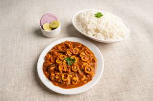 Karaikal Kanava [ Squid Masala]  With White Rice With Curd [100 ml]