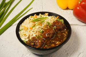 Chicken chilli [4 pieces] + fried rice [half]