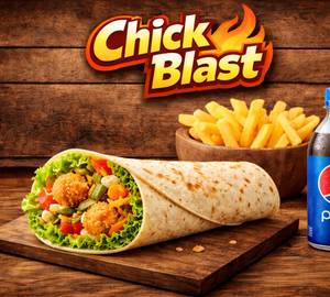 Veg wrap + fries + soft drink [250 ml]