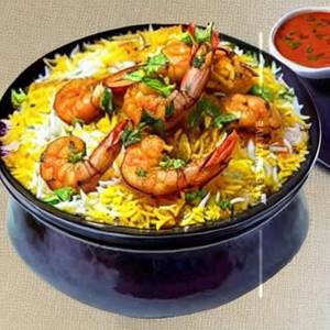 Prawns  Handi Biryani .