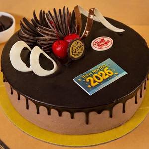 New Year Chocolate Cream Gateaux Cake.