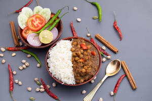 Chhole + rice