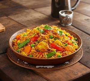 Paneer dum biryani + rayta