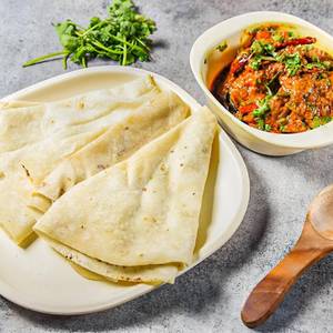 3 Rumali Roti With Kadai Chicken [Half]                        