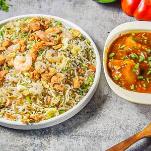 Chilli Chicken [2 Pieces] With Mixed Fried Rice   