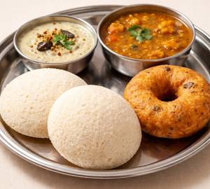 Idli [2 Pieces] With Vada [1 Piece]