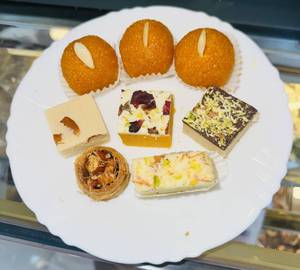3 Motichur 4 Barfi 1 Almond Nest