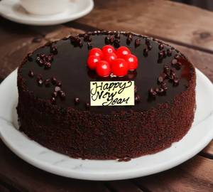 Happy New Year Cherry Chocolate Cake