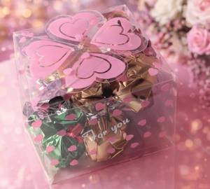 Delicious  Chocolate In A Pink Heart Box
