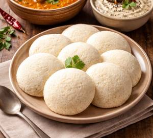 Idli [4 Pieces] With Sambhar