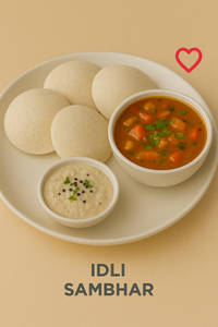 Idly Sambhar [4 Pc] + Sambhar & Chutney - Apply 70% Discount Coupon On This Item