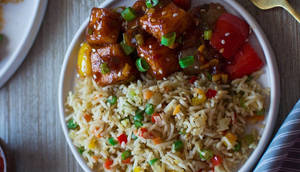 Veg Fried Rice +Chilli Paneer Gravy