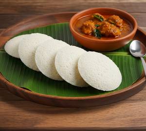 Idli [3 Pieces] With Chicken Kolambu