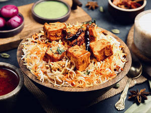 Paneer Tikka Dum Biryani