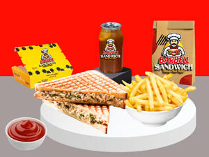 1 Chicken Sandwich+1 French Frics+ 1 Masala Thumbs Up