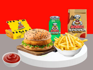 1 Veg Burger + Reg 1 Fries + 1 Aam Panna Mojito