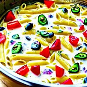 Veg Creamy Cheese Sauce Pasta