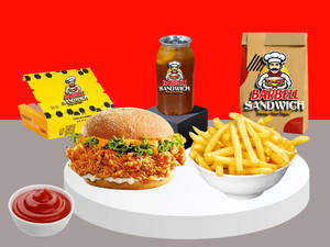 1 Zanger Chicken Burger+1 Reg Fries+ 1 Masala Thumbs Up