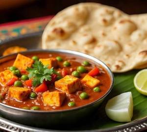 Matar Paneer [4Pieces]+4Butter Tawa Roti