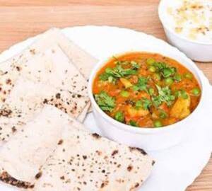Mater paneer with  2 Butter Tawa Roti 