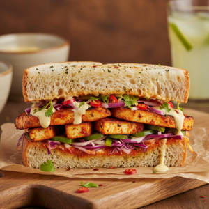 Chicken Paneer Peri Peri Sandwich