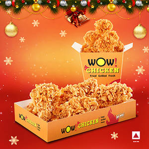 4Pcs Fried Chicken Wings + Chicken Popcorn Regular