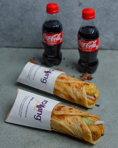 Chicken Patty Kathi Rolls (2 Pcs) + 2 Cokes [250ml]