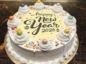 Eggless Photoprint Butterscotch Cake New Year Special