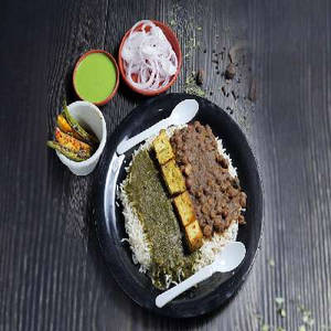 Chawal Chole Palak Paneer