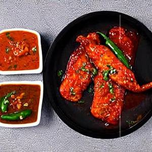 Basa fish in choice of sauce chilli basil sauce