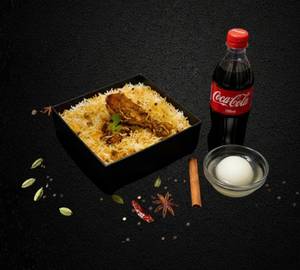 Dum Murg Ghee Biryani Of Choice With Coke (250Ml) And Rasgulla (1Pc)