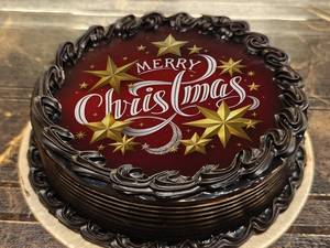Eggless Photoprint Chocolate Truffle Cake Christmas Specials