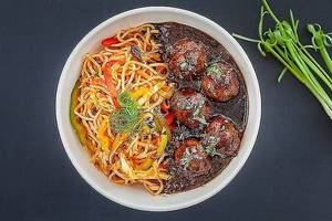 Dragon Noodles with Dumplings