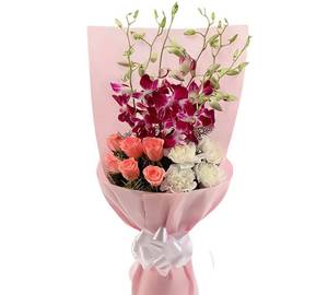 5 Orchid 6 Rose , 4 Carnation