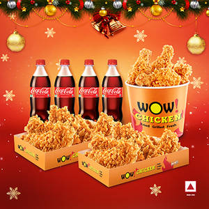 8Pcs Fried Chicken Classic + 8Pcs Peri Peri Strips + 4 Coke 250 Ml
