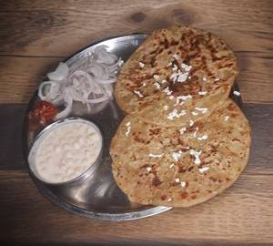 2 Panner Paratha With Raitra And Achar