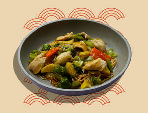 Pan Fried Noodles Chicken