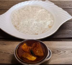 White rice fish pulusu