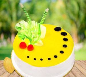 Special pineapple cake with candle