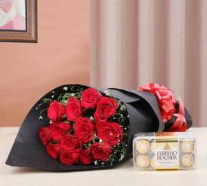 15 Red Rose 1 Box Ferrero Rocher