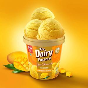 The Dairy Factory Slow Churned Mango Ice Cream Tub 700 ML