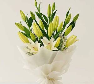 Munmun Florist 5 White Lily Bouquet
