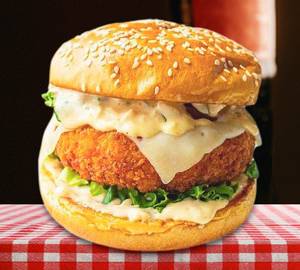 Aloo tikki cheese burger