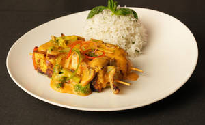 Vegetable Shashlik With Buttered Herb Rice