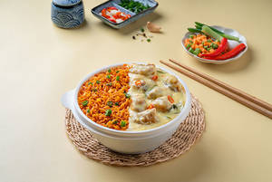 Veg Schezwan Fried Rice with Japan Chicken
